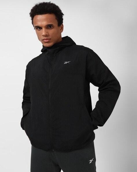 Black zip up track jacket on sale