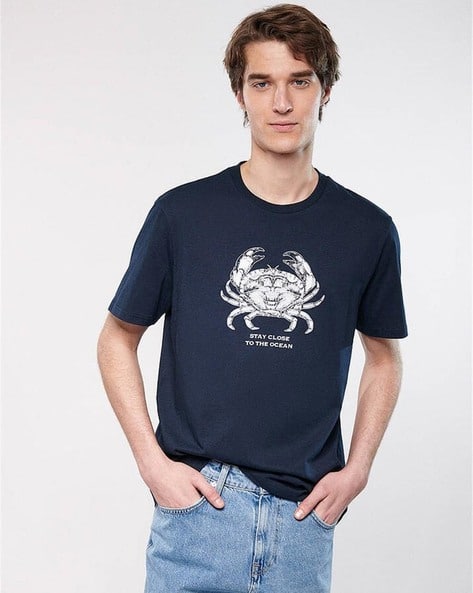 Men Printed Regular Fit Crew-Neck T-Shirt