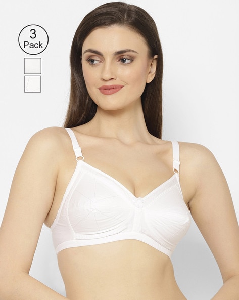 Pack of 2 Non-Padded Cotton Chikankari Bras