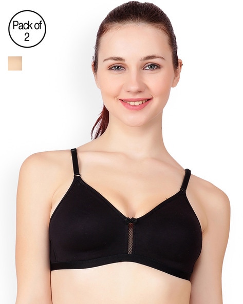 Pack of 2 Non-Padded Non-Wired T-shirt Bras