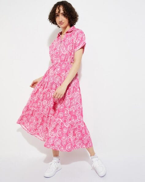 URB_N Women Printed Tiered Dress