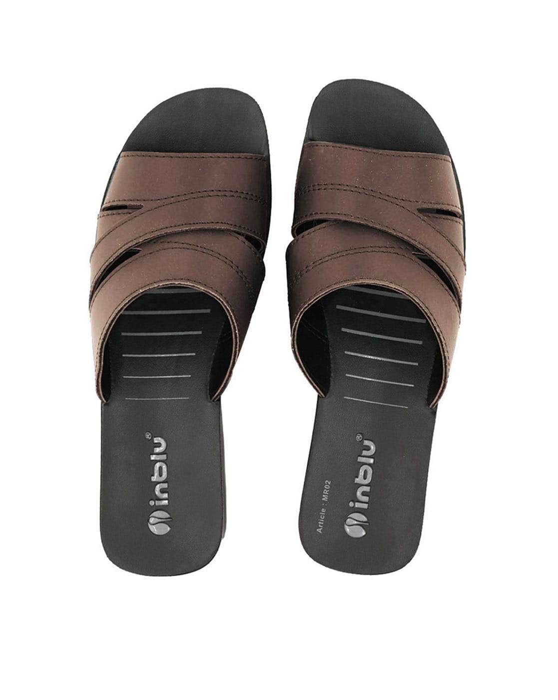 Buy INBLU Executive look Mens sandal for formal and casual use – colour  variant Black Tan and brown - Size 6 to 11 Inch – office Chappal for mens –  stylish slippers