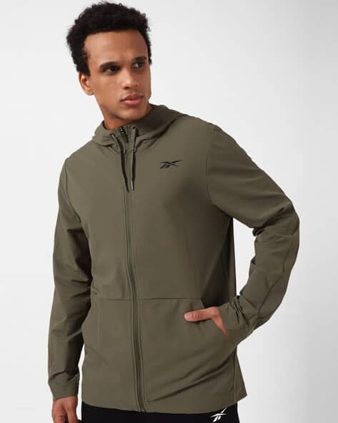 Reebok Regular Fit Zip-Front Hooded Track Jacket