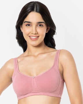 Buy Quttos Pink All Over Print Polycotton Minimiser Bra For Women(QT-BR-4013)  Online at Best Prices in India - JioMart.