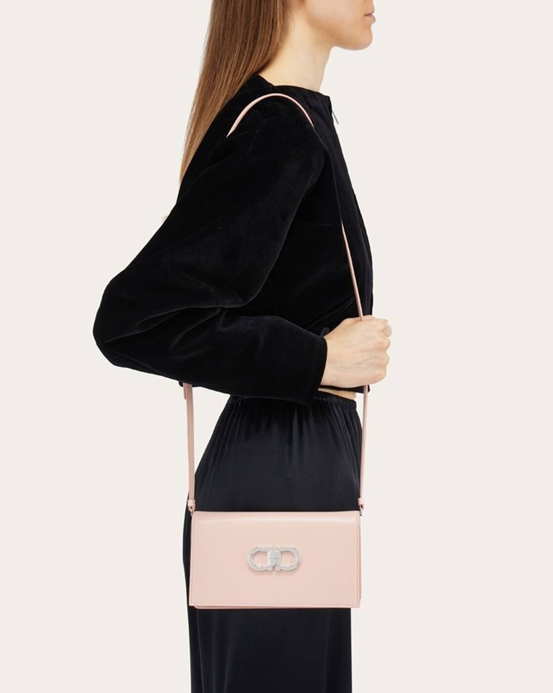 Buy FERRAGAMO Double Gancini Mini Bag | Pink Color Women | AJIO LUXE