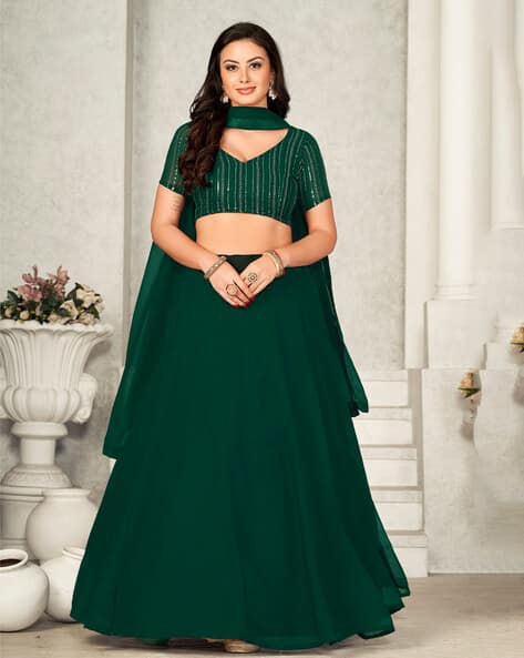 Buy Green Lehenga Choli Sets for Women by JOMPERS Online | Ajio.com
