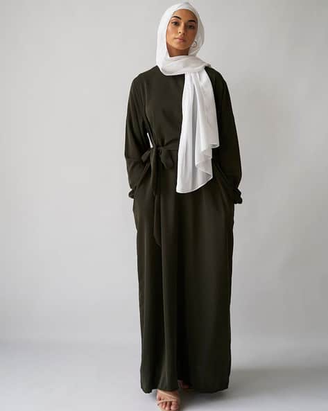 Buy Olive Dresses Gowns for Women by Ovais Abaya Collection