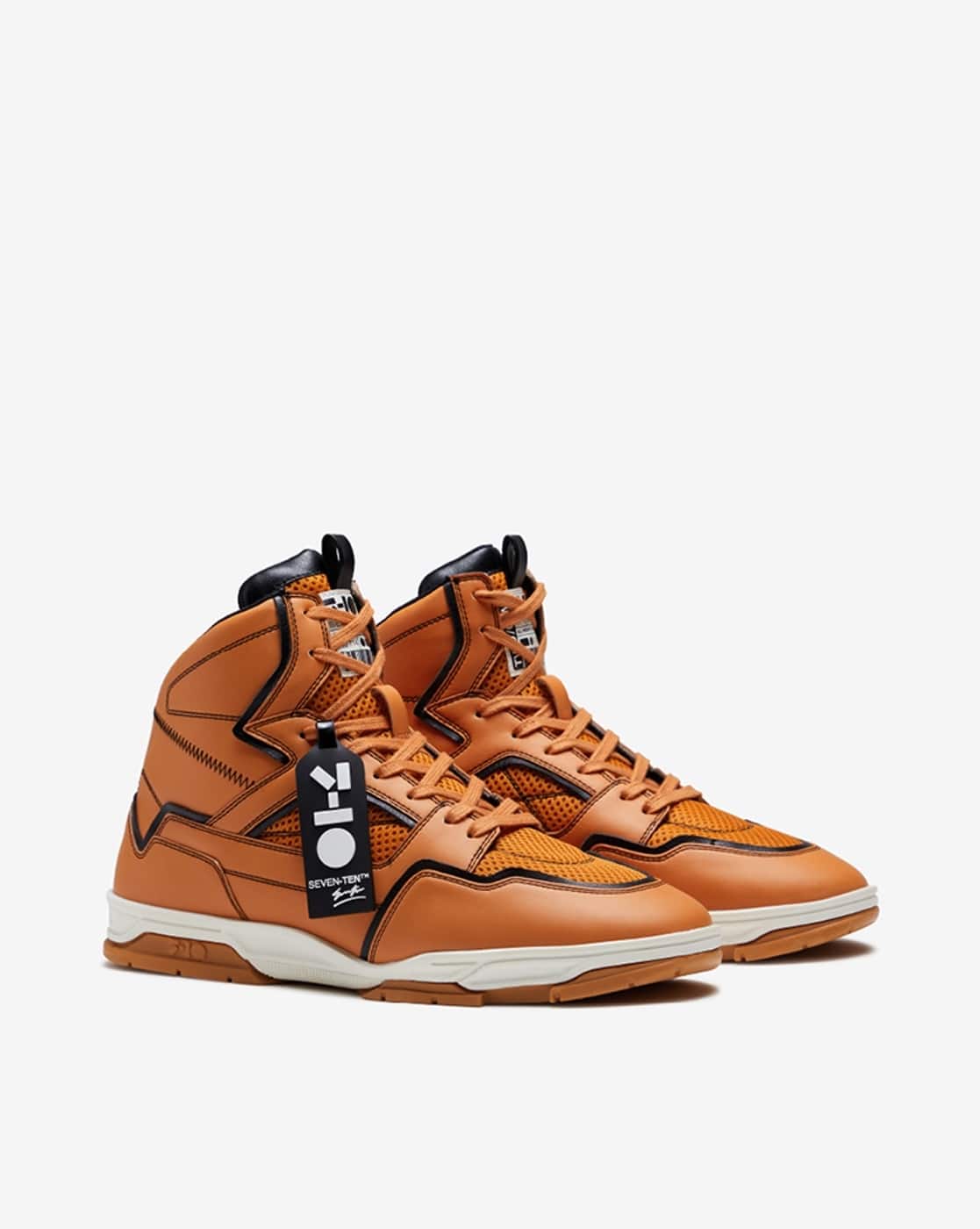 Buy 7-10 Men High-Top Lace-Up Sneakers | Orange Color Men | AJIO LUXE
