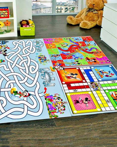 Muren 3 in 1 Games Print Circus Reversible Rug 5' x 5'