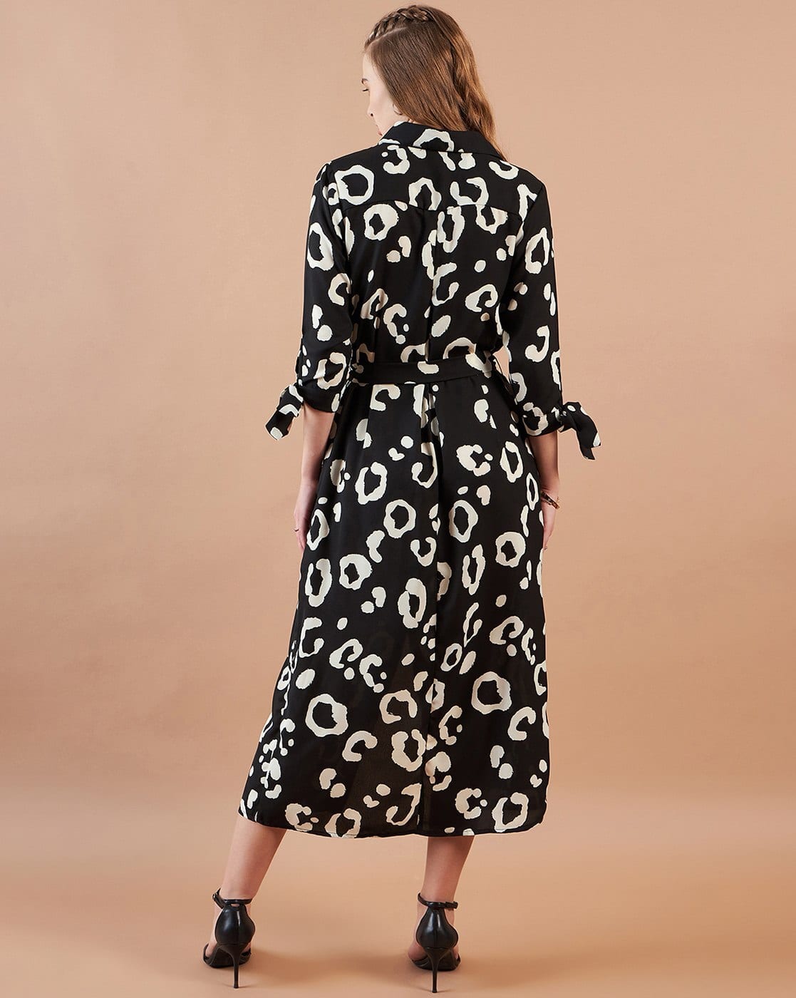 Women Printed Loose Fit Shirt Dress