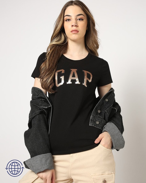 Gap Logo Embellished Round-Neck T-Shirt