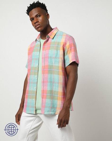 Gap plaid on sale shirt mens