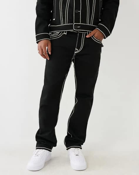 Mid-Rise Cotton Straight Fit Jeans