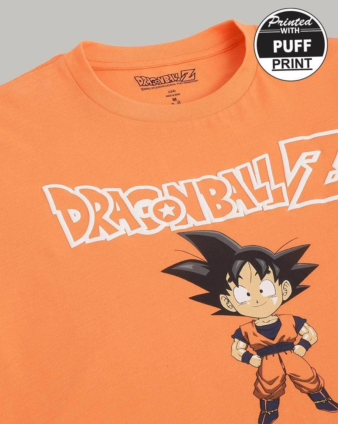 Men Dragon Ball Z Print Regular Fit Crew-Neck T-Shirt