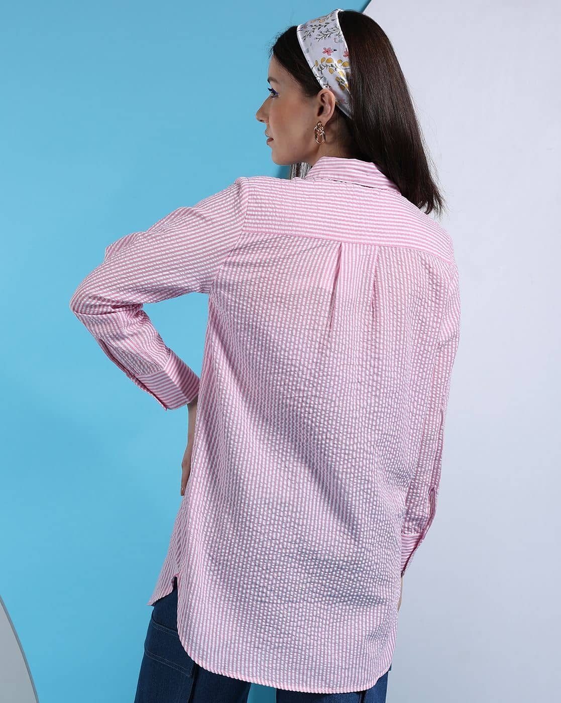 Women Striped Oversized Shirt