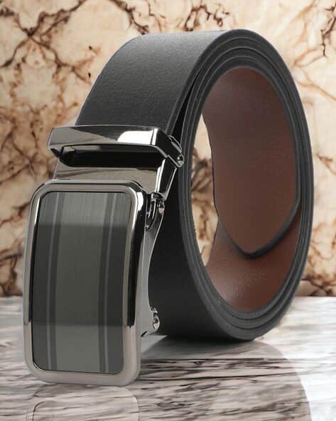 Men Belt with Auto-Lock Buckle Closure