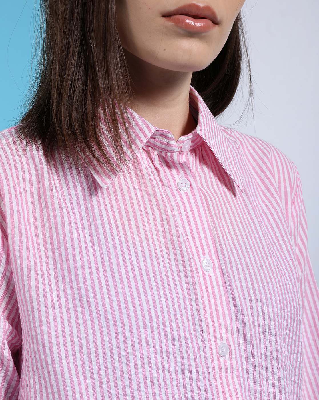Women Striped Oversized Shirt