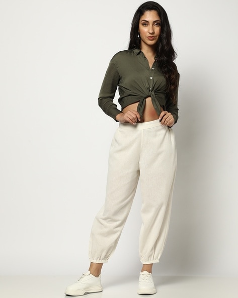 Women Flat-Front Pants Price in India
