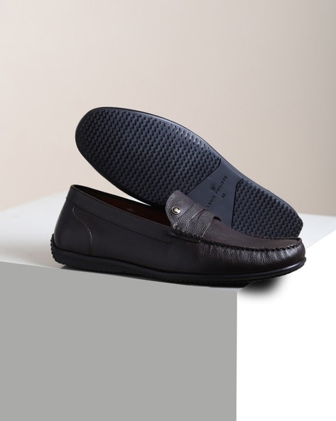 Men Patterned Round-Toe Loafers