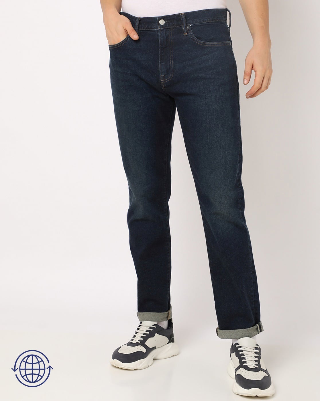 Celana Jeans Jeans Hollister Uomo Men Mid-Wash Slim Fit Jeans