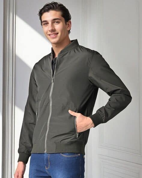 Bomber Jacket with Zipper Pockets