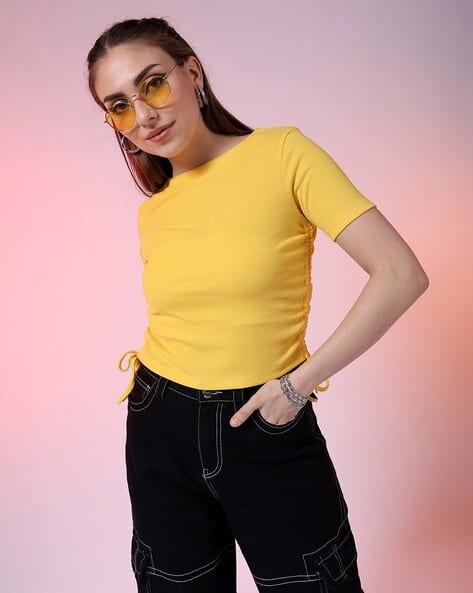 fitted yellow top