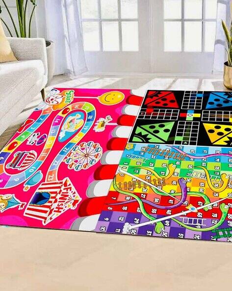 Muren 3 in 1 Games Printed Circus Reversible Rug 48" x 48"