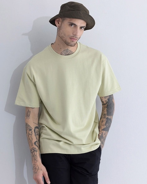 Oversized Cotton Crew-Neck T-Shirt