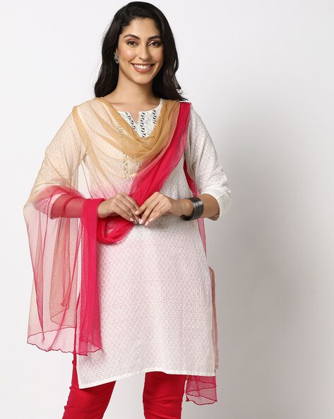 Crushed Dupatta with Beaded Border Price in India