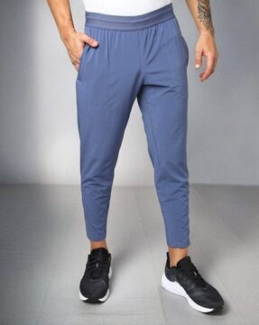 Men Side Striped Track Pants with Elasticated Waist