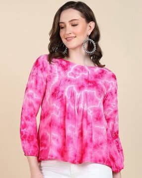 indie picks Hand Tie & Dye Relaxed Fit Top-picture-21