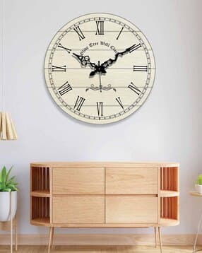 Striped Silent Movement Wooden Wall Clock