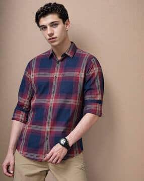 british club Men Checked Slim Fit Shirt with Patch Pocket-picture-23