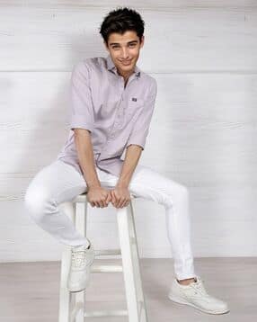the indian garage co Spread Collar Shirt with Patch Pocket-picture-15