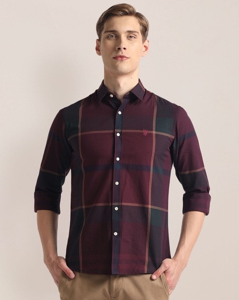 Men Checked Tailored Fit Shirt