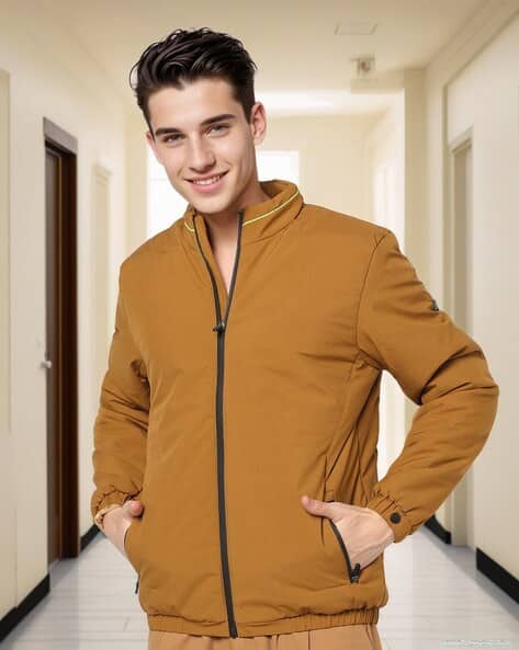 Buy The Indian Garage Co Zip-Front Bomber Jacket Online | Ajio.com