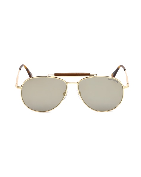 TOM FORD FT0964 Men's Drew Aviator Sunglasses, Black/Yellow at John Lewis &  Partners