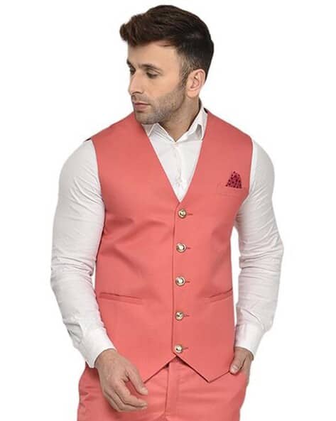 Men Regular Fit Button-Front Waistcoat