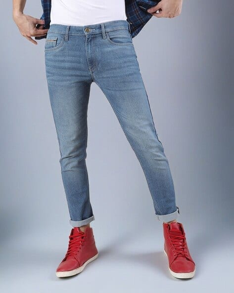 The Indian Garage Co Men Lightly Washed Slim Fit Jeans