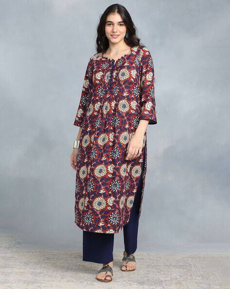 Shaye Women Floral Print Straight Kurta with Palzzos