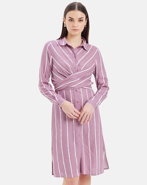 Kazo Women Striped Shirt Dress