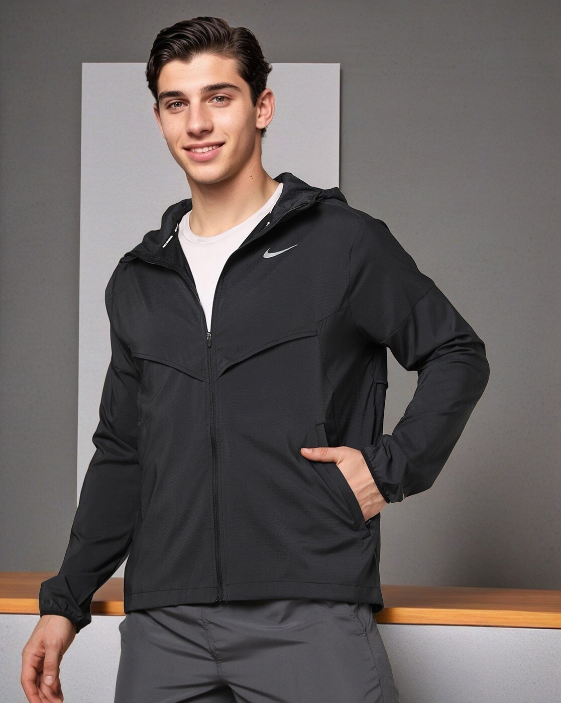 All black nike windbreaker mens best sale