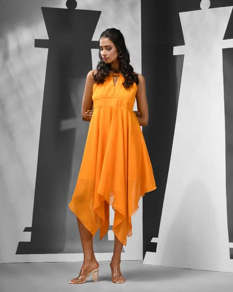 Buy Yellow Dresses Gowns for Women by Charukriti Online