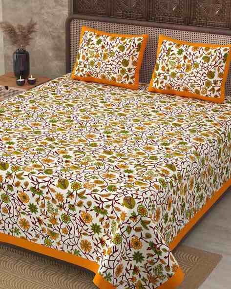 Buy Yellow White Bedsheets for Home Kitchen by BED SHEET.COM Online Ajio