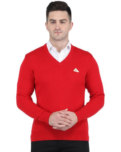 Striped V-Neck Pullover