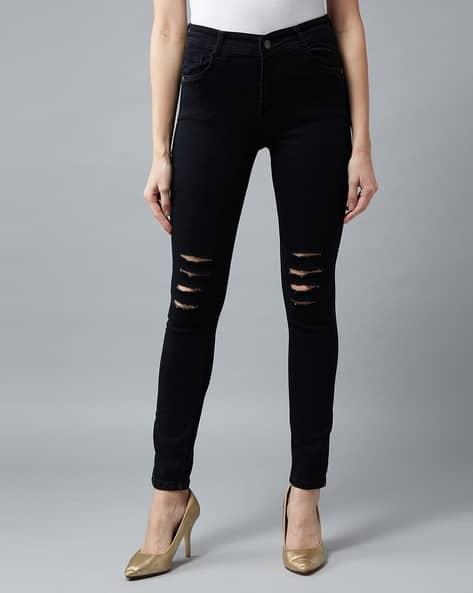 Women Distressed Slim Jeans