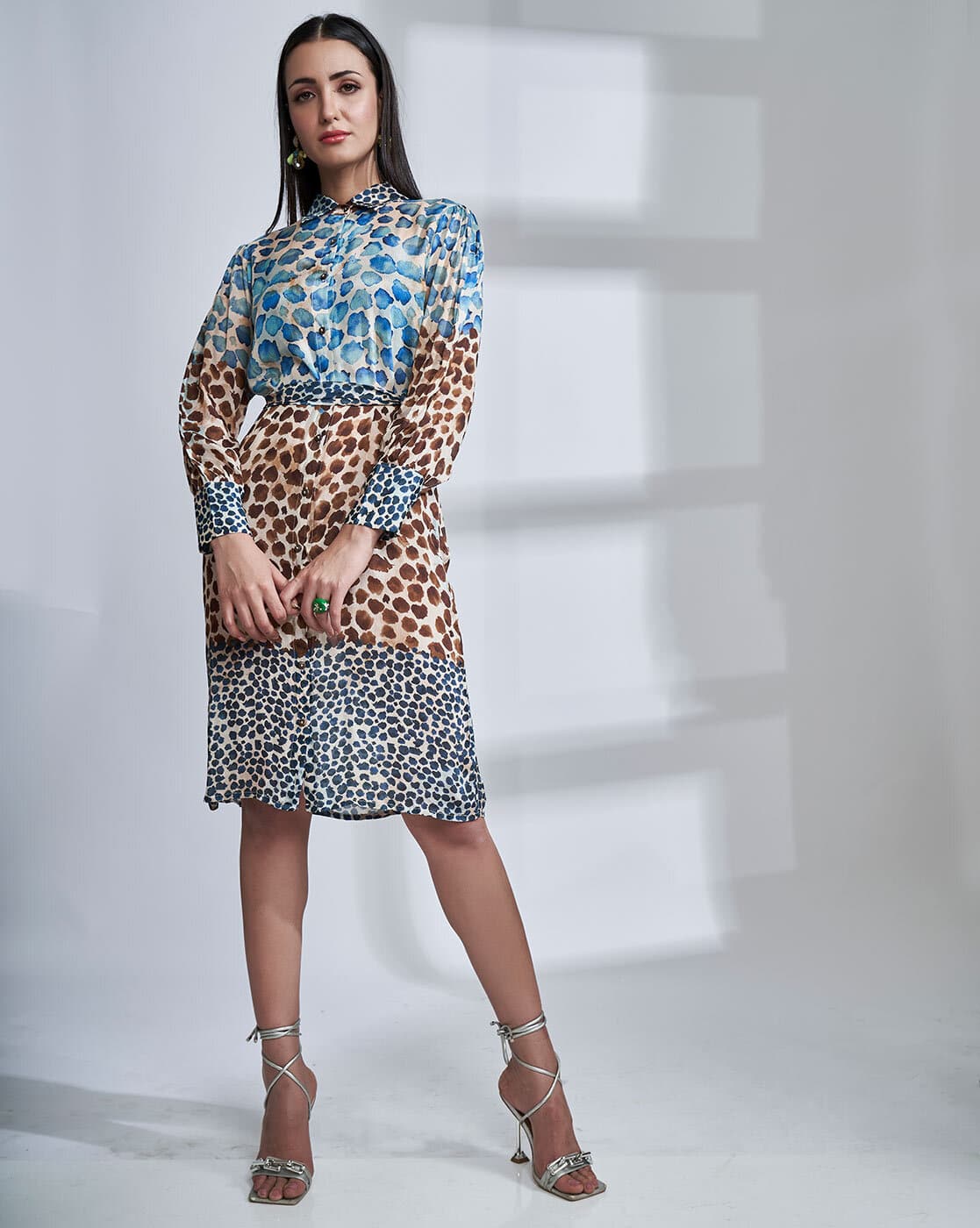 Ajio Womens Cheetah Dress Buy Blue Dresses For Women By The Samoa Online