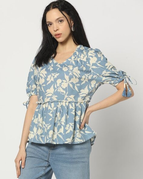 Women Printed Regular Fit Peplum Top