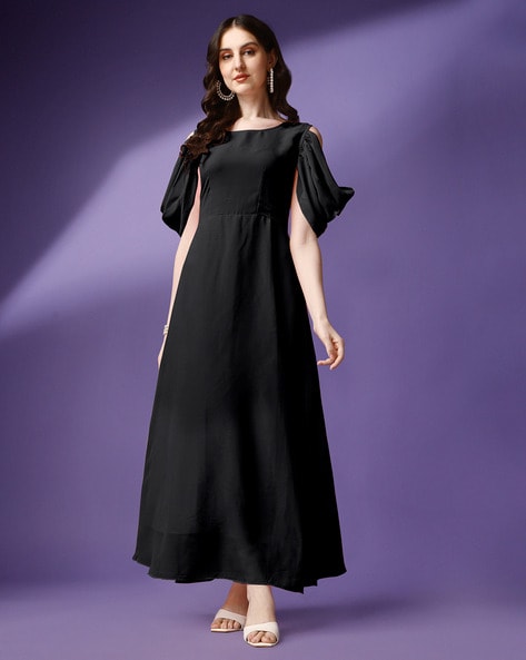 korean sexy long plain black dress with slit cocktail dress formal attire  for women dress plus size | Lazada PH