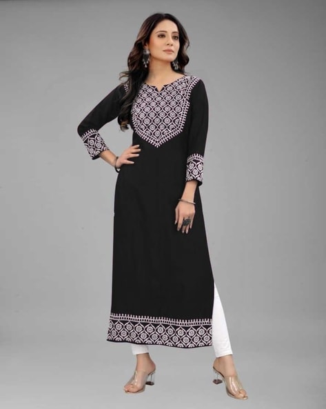 Black/White Kurti With Pant And Dupatta Set.Pure Versatile Cotton. | Laces  and Frills | Laces and Frills